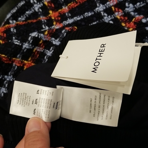 💕MOTHER💕 The Mock Neck Ribbed Jacket ~ Beat By Beat Medium M NWT Plaid 80s - Picture 16 of 16